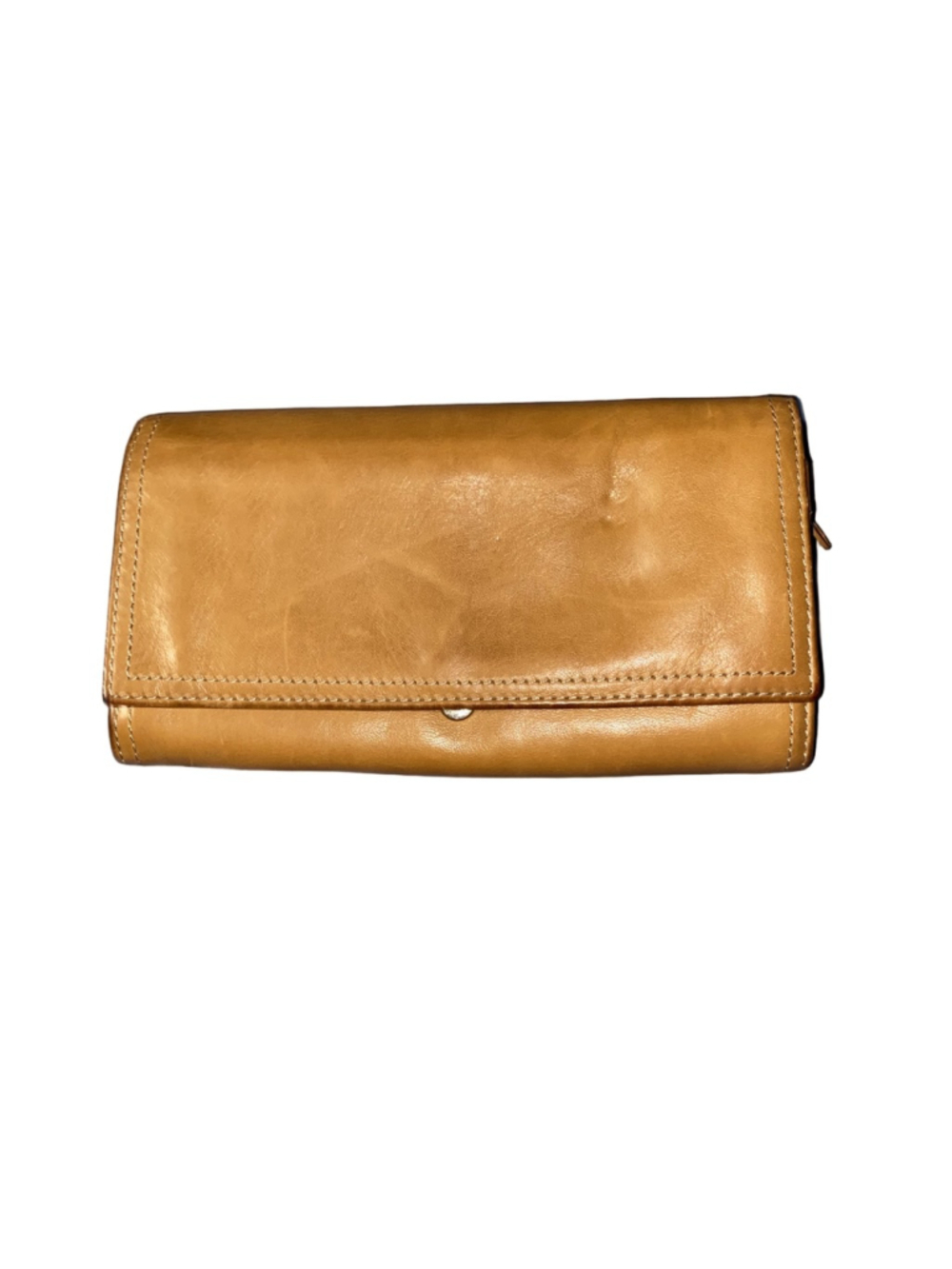 Women's Tignanello Tan Genuine Leather Trifold Long Wallet Clutch
